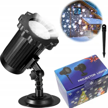 Světelný efekt LED LASEROVÝ PROJEKTOR VÁNOČNÍ LASEROVÝ PROJEKTOR NA DŮM REFLEKTOR - SNÍH