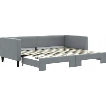 Pohovka Rozkládací lehátko/pohovka světle šedá 223 x 100 x 68 cm / 223 x 192,5 x 68 cm