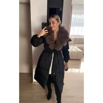 Pánská větrovka Dámska páperová bunda s pravou kožušinou z líšky 108cm "Princess"