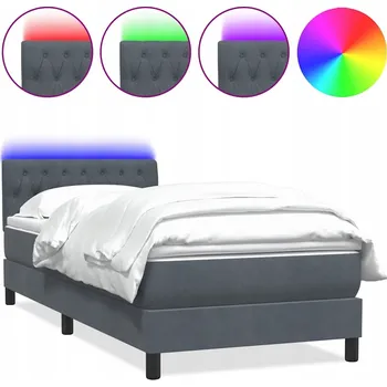 Postel Čalouněná jednolůžková postel VidaXL 80x220 cm, šedá