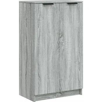 Botník Botník s dvířky a policemi, šedý dub sonoma, 59x35x100 cm