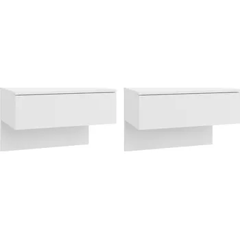 Noční stolek Závěsný noční stolek z dřevotřísky, bílý lesk, 60x40x40 cm