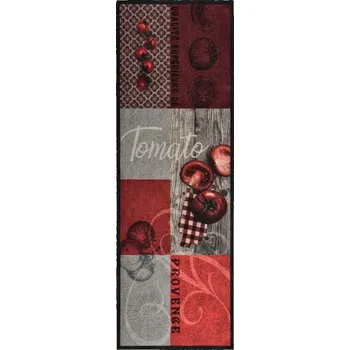 Rohožka Podlahová rohožka s potiskem rajčat, protiskluzová, 180 x 60 cm, červená
