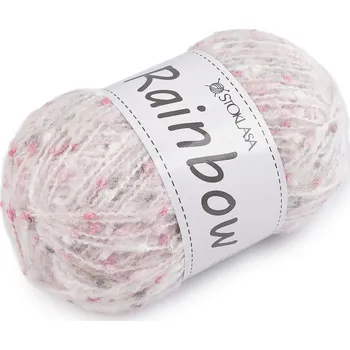 Příze Pletací příze mohérová Rainbow 100 g, střední, 16 (01-1) bílá