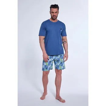 Pánské pyžamo Pyžamo Cornette Tennis džínovina pro muže s krátkým rukávem, džínovina XXL i384_18902294