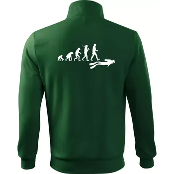 Pánská mikina Evoluce potápění - Mikina bez kapuce Adventure - L ( Lahvově zelená )