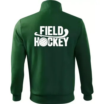 Pánská mikina Field hockey míček a nápis - Mikina bez kapuce Adventure - 3XL ( Lahvově zelená )
