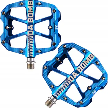 Pedál na kolo Platformové pedály DA BOMB Double Cross - Modré # VELKÉ DH Enduro Dirt