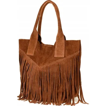 Vera Pelle shopper kabelka z pravé kůže hnědá