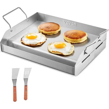 Pánev Vevor Grilovací deska nerezová 17×13" rovná obdélníková, s rukojetí