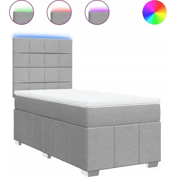 Postel Čalouněná jednolůžková postel VidaXL 80x200 cm, odstíny šedé