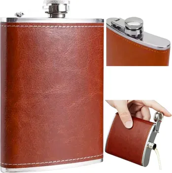 Placatka ELEGANTNÍ PLACATKA objem 240 ml, NEREZOVÁ OCEL, KŮŽE, JAKO DÁREK