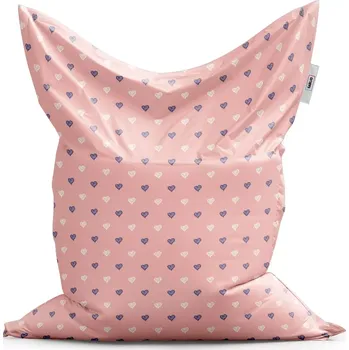 Sedací pytel Sablio Sedací vak Classic Srdíčka na růžové - 150x100 cm