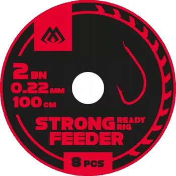 Rybářský háček Háčky zemní, splávkové, s návazcem a s otřepem Mikado STRONG FEEDER 10 ks