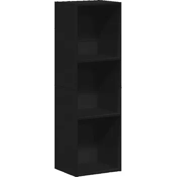 Knihovna Regál na knihy, černý, 36x30x114 cm, dřevotříska