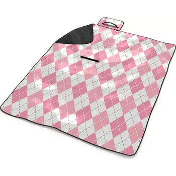 deka Sablio Plážová deka Růžové a bílé kosočtverečky: 200x140 cm