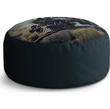 Taburet Sablio Taburet Circle Parní lokomotiva v horách: 38x48 cm