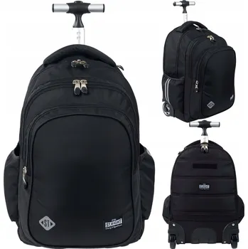 Školní batoh St. Majewski vícekomorový, černý, 26 l, s kolečky