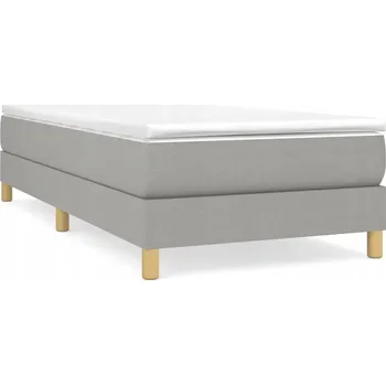 Postel Kontinentální postel světle šedá 203 x 100 x 25 cm s matrací 100 x 200 x 20