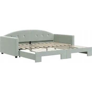 Pohovka Rozkládací lehátko-pohovka světle šedá 222 x 110 x 75 cm