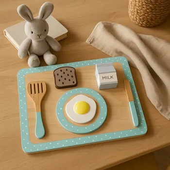 Dřevěná hračka Dřevěná sada jídla - snídaně Bloomingville