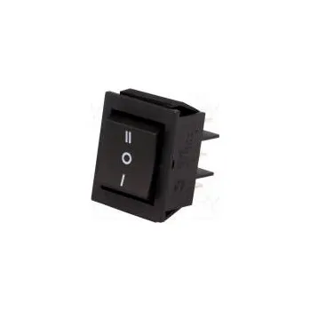 vypínač ROCKER DP3T pol 3 ON-OFF-ON 15A/250VAC černá není 35mΩ RSC09