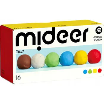 Modelovací hmota Mideer Modelína (6 barev) měkká modelovací modelína