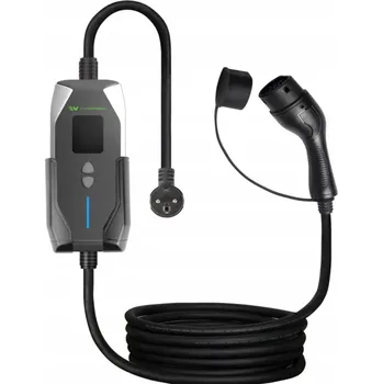 Nabíjecí stanice pro elektromobil Přenosná nabíječka automobilová pro elektromobily EV Typ 2 16A 3.5KW s LCD displejem