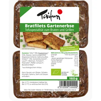 Hotové jídlo Taifun Tofu filety s hráškem 160g bio BIO VEGAN Množství: 1 ks