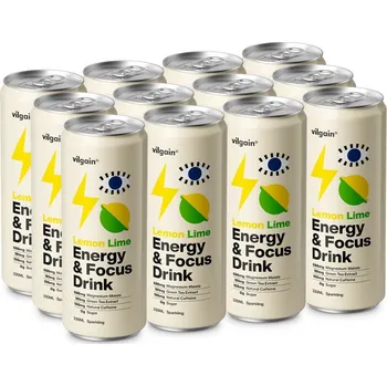 Energetický nápoj Vilgain Energy & Focus Drink – 12×&nbsp;citron a limetka 330&nbsp;ml