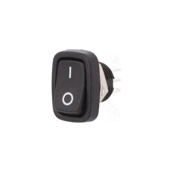 vypínač ROCKER DPDT pol 2 ON-ON 3A/250VAC černá není 50mΩ Výv pájecí