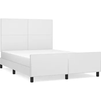Postel Rám postele s čelem, bílý, 193 x 146 x 118/128 cm