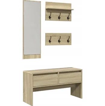 Předsíňová stěna Sestava nábytku do předsíně 3 v 1 Dub Sonoma 90x31x46,5 cm