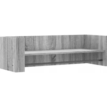 police Nástěnná police s tyčí, dřevotříska, šedý dub sonoma, 100x35