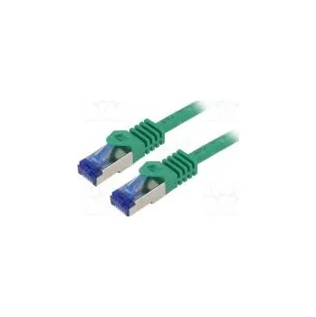 Síťový kabel Patch cord S/FTP 6a lanko Cu LSZH zelená 7,5m 26AWG -20÷75°C