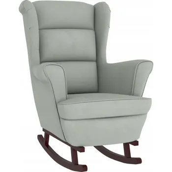 Křeslo Houpací křeslo sametové světle šedé 74x90x102cm