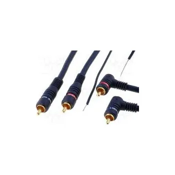Audio kabel Kabel RCA vidlice x2,RCA vidlice x2 úhlová,ovládání 5m