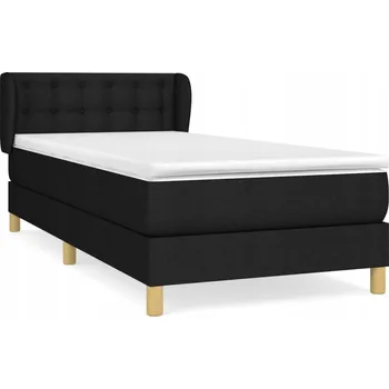 Postel Kontinentální postel černá s matrací 203 x 103 x 78/88 cm, černo-bílá