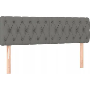 Čelo postele nastavitelné, tmavě šedá látka, 144x7x78/88 cm