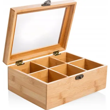 Dárková krabička Wenco prémiová krabička na čaj s 6 přihrádkami, 21,7 x 16 x 9 cm