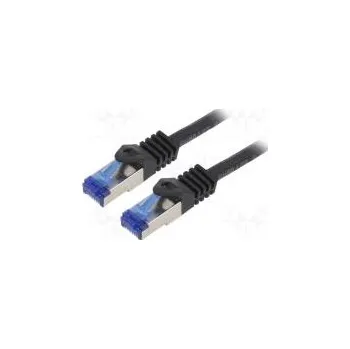 Síťový kabel Patch cord S/FTP 6a lanko Cu LSZH černá 1m 26AWG -20÷75°C