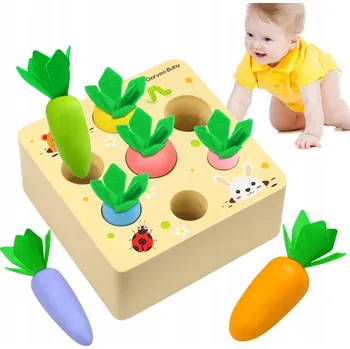 Hračka pro nejmenší SENZORICKÉ HRAČKY ZAHRADA S MRKVÍ DĚTI PUZZLE POČÍTÁNÍ VZDĚLÁVACÍ