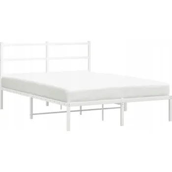 Postel Bílý kovový rám postele 196 x 142 x 90 cm, pro matraci 135 x 190 cm