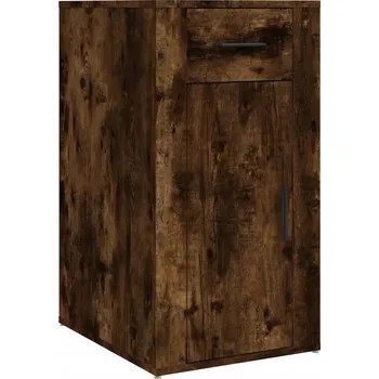 Komoda Kancelářská skříňka se zásuvkou a dvířky, kouřový dub, 40x49x75 cm