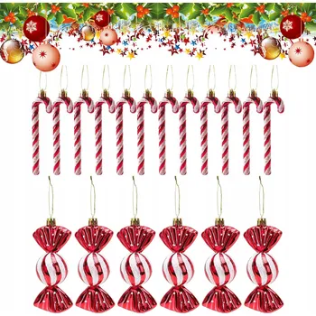 Vánoční dekorace Lízátka na vánoční stromeček LESNÍ vánoční ozdoby 18ks