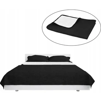 Prostěradlo Oboustranná prošívaná přehoz na postel s květinovým vzorem z mikrovlákna 230x260 cm bílo-černá
