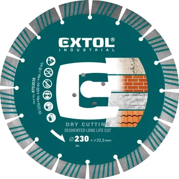 Brusný kotouč EXTOL INDUSTRIAL 8703038 kotouč diamantový 230x22,2x2,6mm Long Life Cut suché řezání