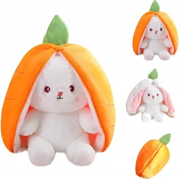 plyšák OUŠKA PLYŠÁK KRÁLÍK S MRKVÍ 25 CM PLYŠÁK HRAČKA PRO DĚTI