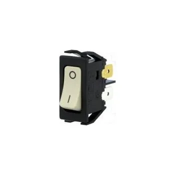 vypínač ROCKER DPST pol 2 OFF-ON 10A/250VAC bílá není Těleso černá