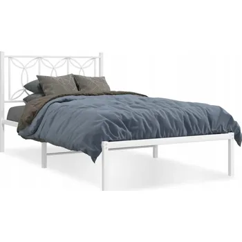 Postel Bílý ocelový rám postele 207 x 112 x 90 cm, bez matrace